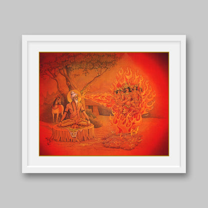 Sage Kapil burning King Sagar’s sons – High Quality Print of Artwork by Pieter Weltevrede
