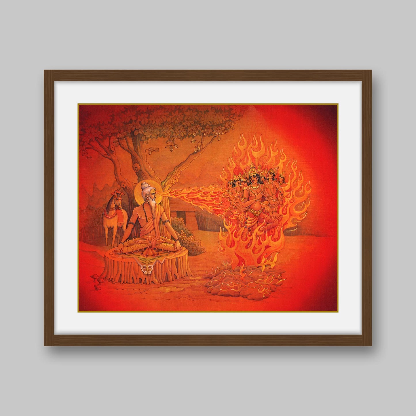 Sage Kapil burning King Sagar’s sons – High Quality Print of Artwork by Pieter Weltevrede