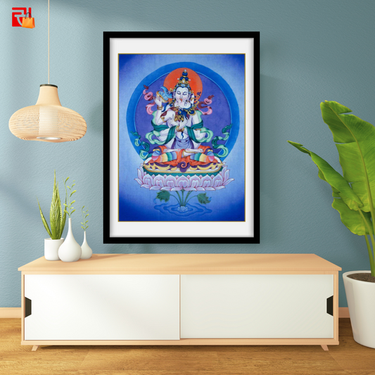 Samantabhadra – The Primordial Buddha – With His Consort Samantabhadri- High Quality Print of Artwork by Pieter Weltevrede