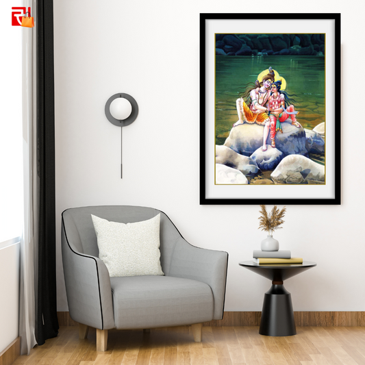 Shiva and Parvati - High Quality Print of Artwork by Pieter Weltevrede