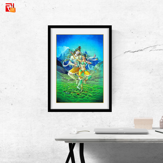 Shiva and Parvati - High Quality Print of Artwork by Pieter Weltevrede