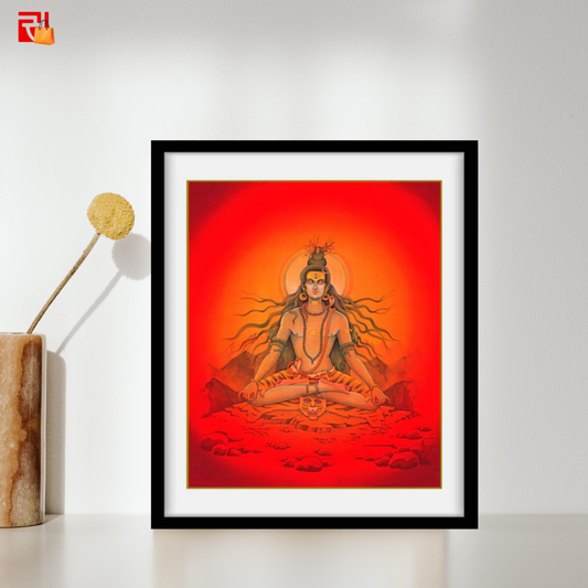 Shiva capturing River Ganga’s flow in his hair locks – High Quality Print of Artwork by Pieter Weltevrede