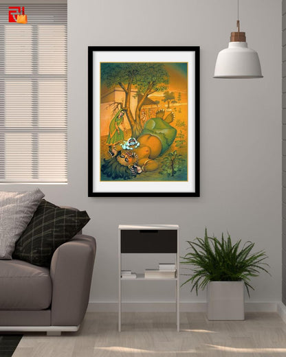 Krishna and Putna Vadh – High Quality Print of Artwork by Pieter Weltevrede