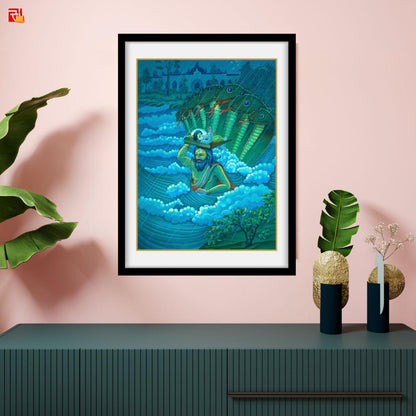 Krishna and Vasudev – High Quality Print of Artwork by Pieter Weltevrede