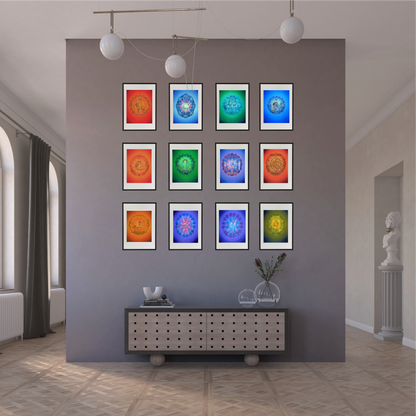 All Zodiac Mandala Art Set – The 12 Vedic Zodiac Signs High-Quality Art Prints by Pieter Weltevrede