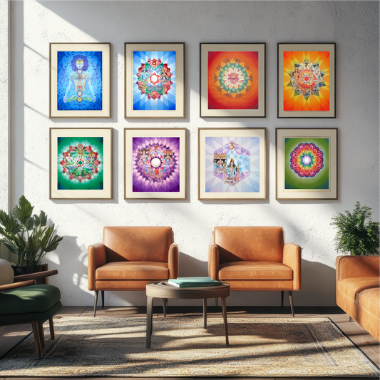 Tridevi Yantras Set – Maa Lakshmi, Maa Saraswati & Maa Durga High-Quality Art Prints by Pieter Weltevrede