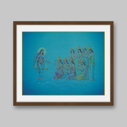 Eight Vasus appealing to River Goddess Ganga – High Quality Print of Artwork by Pieter Weltevrede