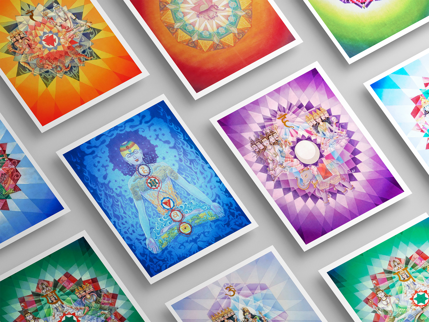 Tridevi Yantras Set – Maa Lakshmi, Maa Saraswati & Maa Durga High-Quality Art Prints by Pieter Weltevrede