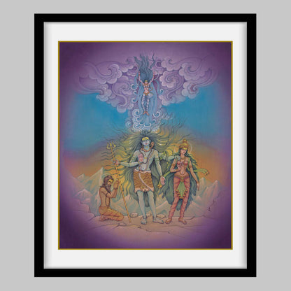 Bhagirath praying to Hindu God, Shiva – High Quality Print of Artwork by Pieter Weltevrede