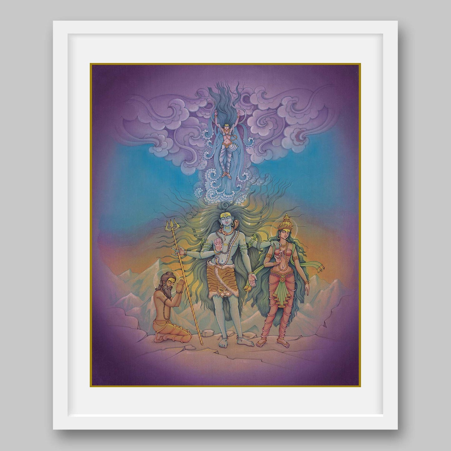 Bhagirath praying to Hindu God, Shiva – High Quality Print of Artwork by Pieter Weltevrede