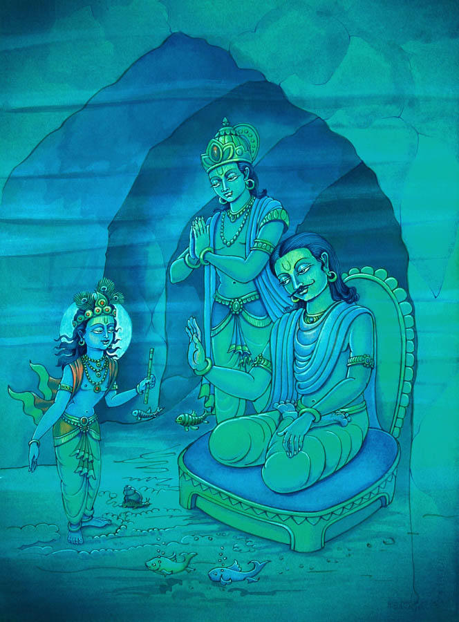 Krishna & Varuna – High Quality Print of Artwork by Pieter Weltevrede