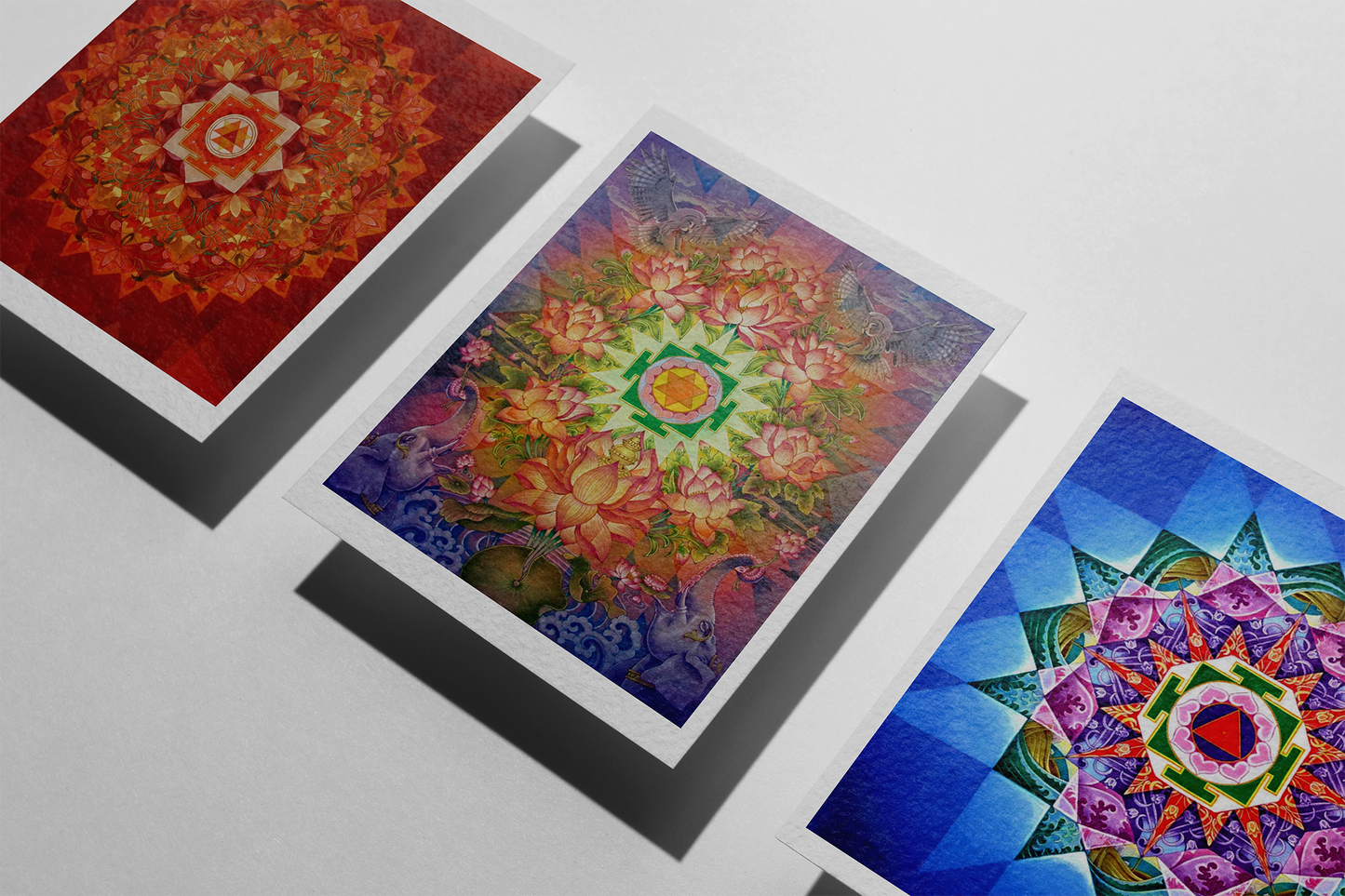 Tridevi Yantras Set – Maa Lakshmi, Maa Saraswati & Maa Durga High-Quality Art Prints by Pieter Weltevrede